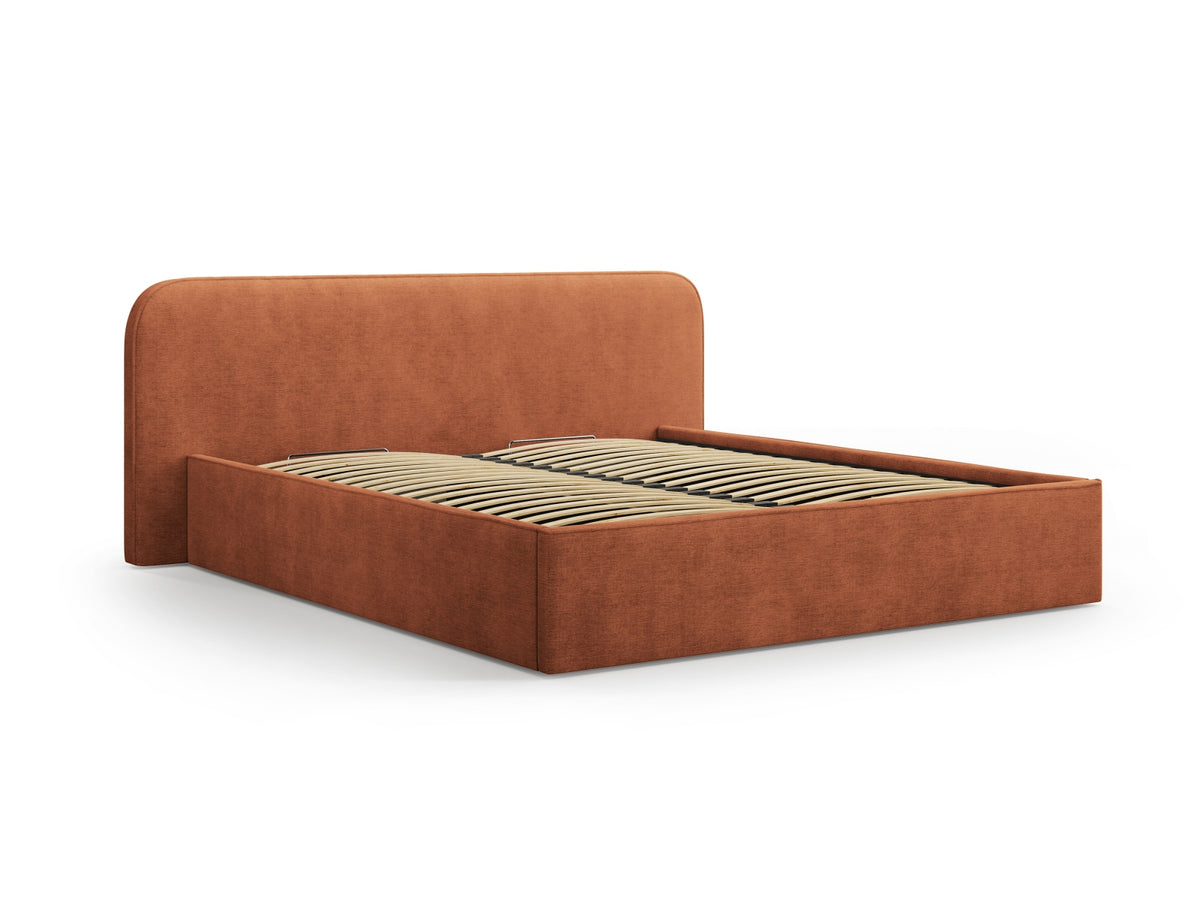 Elizabeth Bett mit Stauraum und Headboard 160cm in Red-Babel präsentiert im Onlineshop von KAQTU Design AG. Bett ist von Micadoni