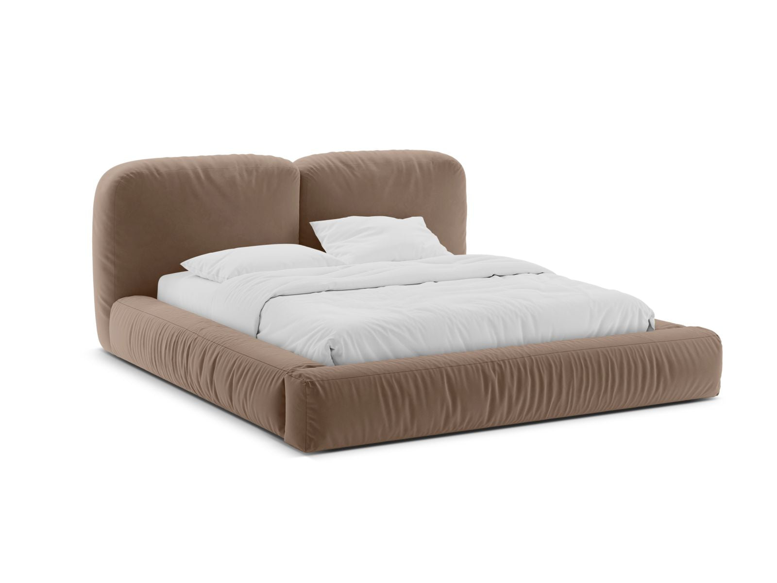 Martina Bett mit Stauraum mit Kopfteil 180cm in Dark Beige-Vogue präsentiert im Onlineshop von KAQTU Design AG. Bett ist von Micadoni