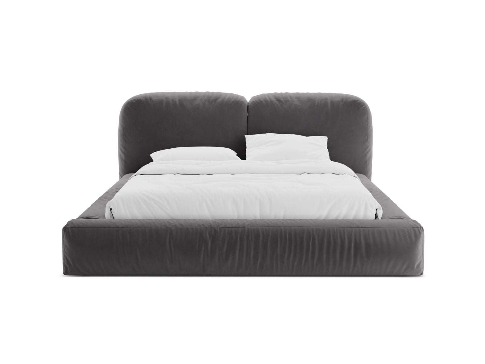Elegantes Martina Bett mit 180 cm Breite, Stauraum und stilvollem Kopfteil in Grey-Vogue, ideal für modernes Wohnen.