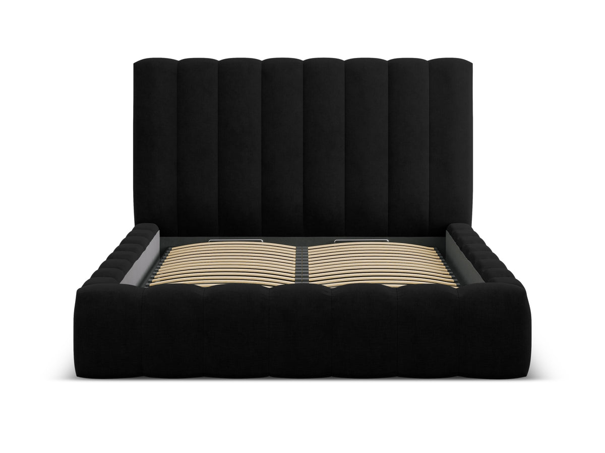Kelp Bett mit Stauraum und Headboard 180cm in Black-Moly präsentiert im Onlineshop von KAQTU Design AG. Bett ist von Micadoni