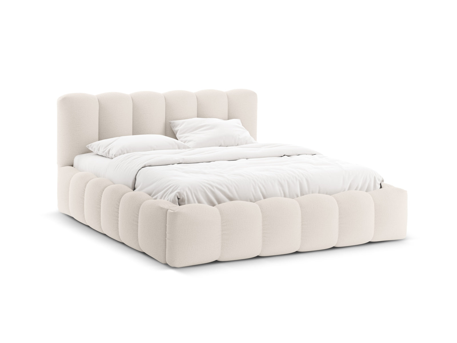 Lupine Bett mit Stauraum und Headboard 180cm in Light Beige-Moly präsentiert im Onlineshop von KAQTU Design AG. Bett ist von Micadoni