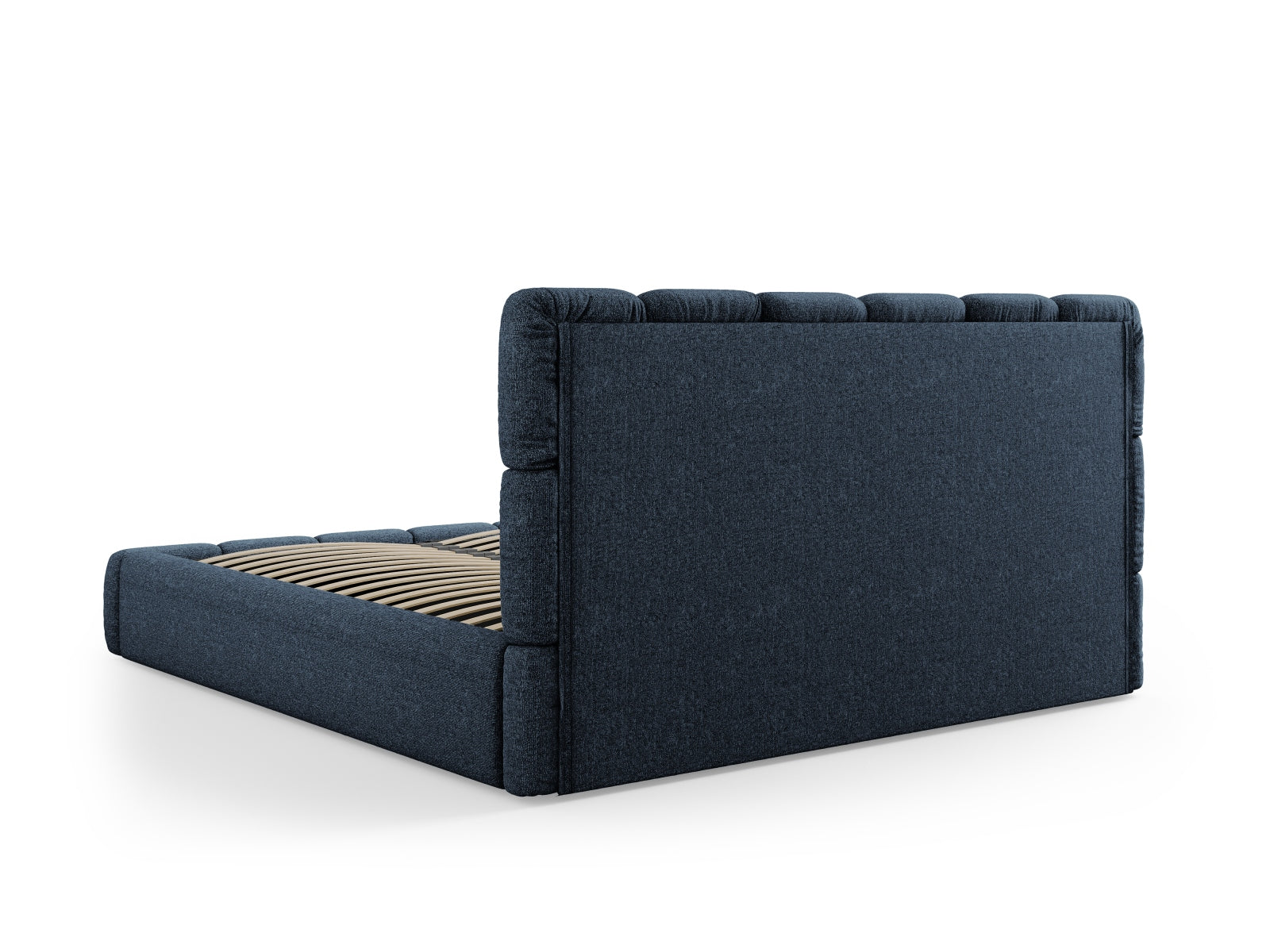 Elegantes Bellis Bett in Royal Blue mit praktischem Stauraum und stilvollem Kopfteil, ideal für ein modernes Schlafzimmer.