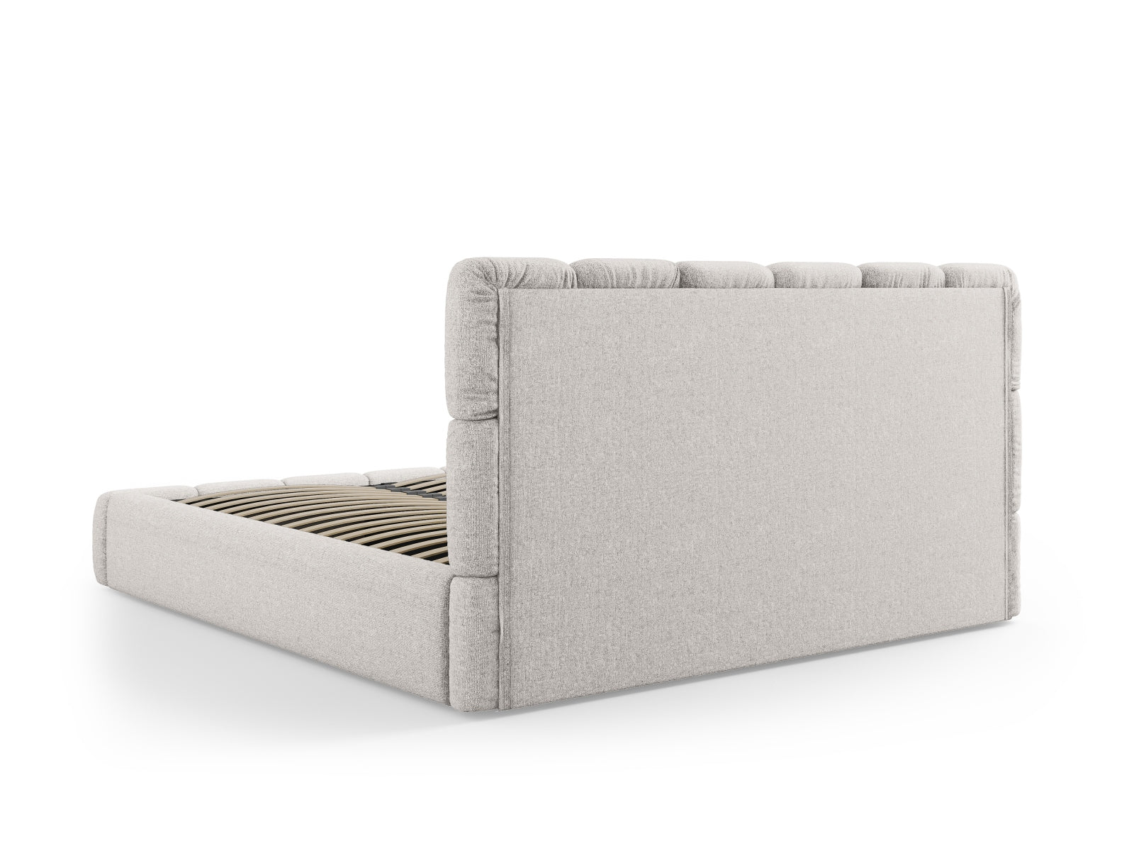 Elegantes Bellis Bett in Grau mit praktischem Stauraum und geschmackvollem Kopfteil, ideal für ein modernes Schlafzimmer.