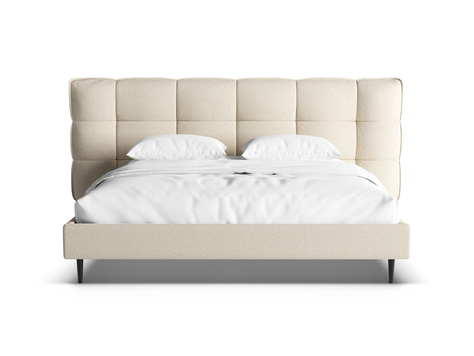 Modernes Eric Bett in 180 cm Breite, mit eleganten Füßen, großzügigem Stauraum und einem stilvollen Kopfteil, ideal für jedes Schlafzimmer.