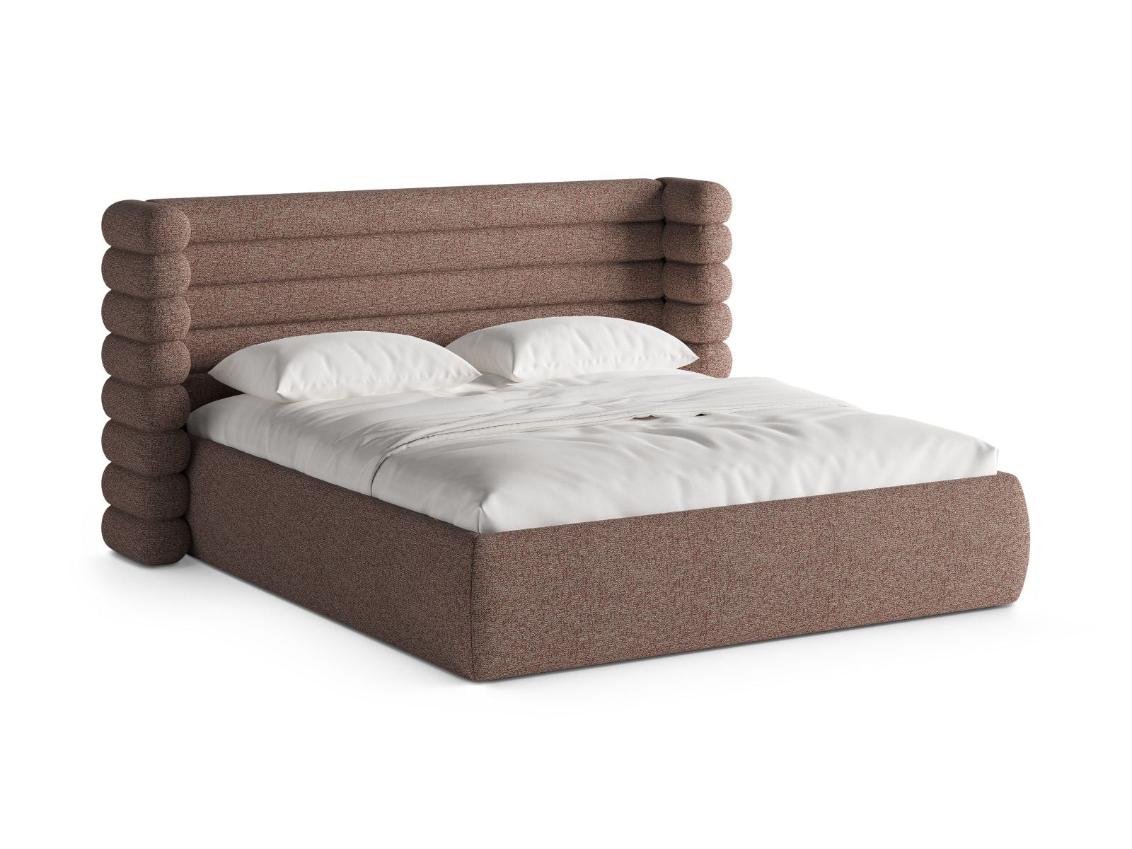 Mount Bett mit Stauraum mit Kopfteil 180cm in Pink Melange-Puente präsentiert im Onlineshop von KAQTU Design AG. Bett ist von Micadoni