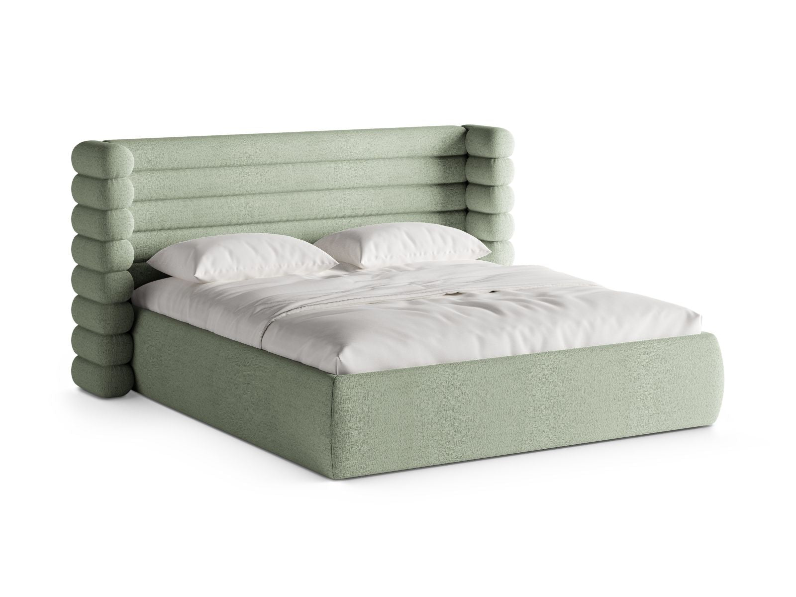 Mount Bett mit Stauraum mit Kopfteil 180cm in Mint-CORAL präsentiert im Onlineshop von KAQTU Design AG. Bett ist von Micadoni