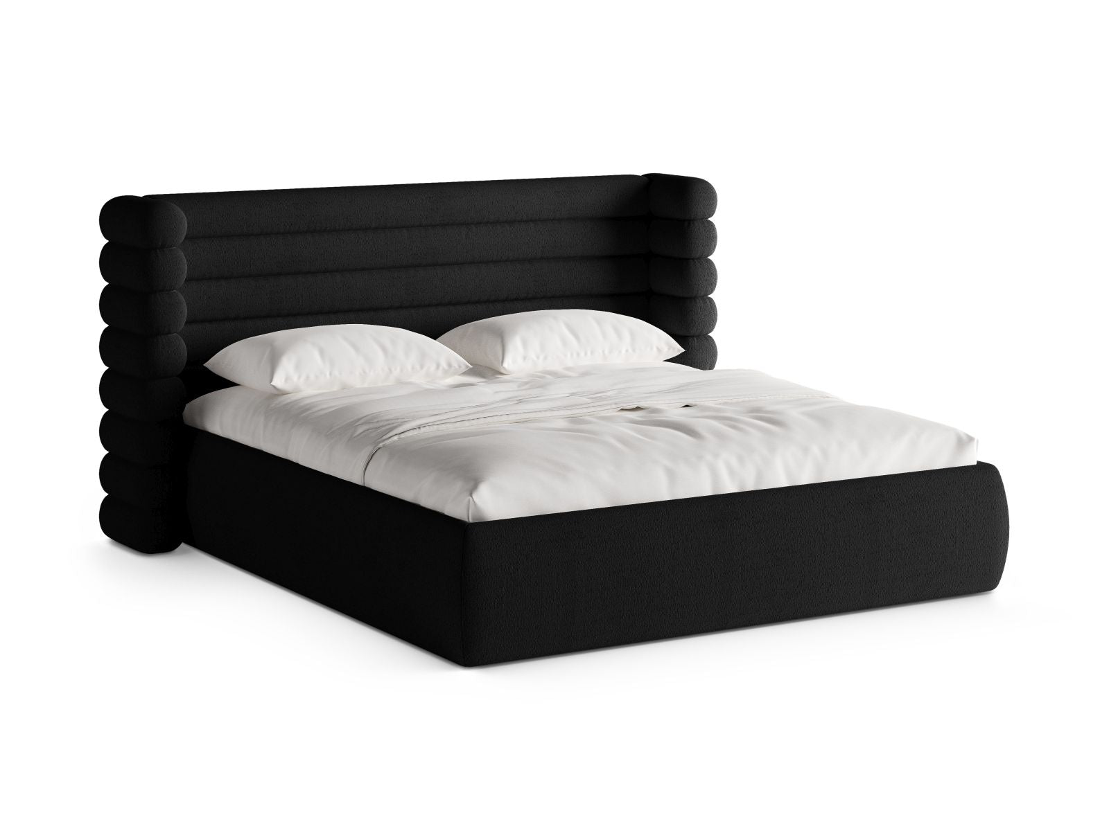 Mount Bett mit Stauraum mit Kopfteil 180cm in Black-CORAL präsentiert im Onlineshop von KAQTU Design AG. Bett ist von Micadoni
