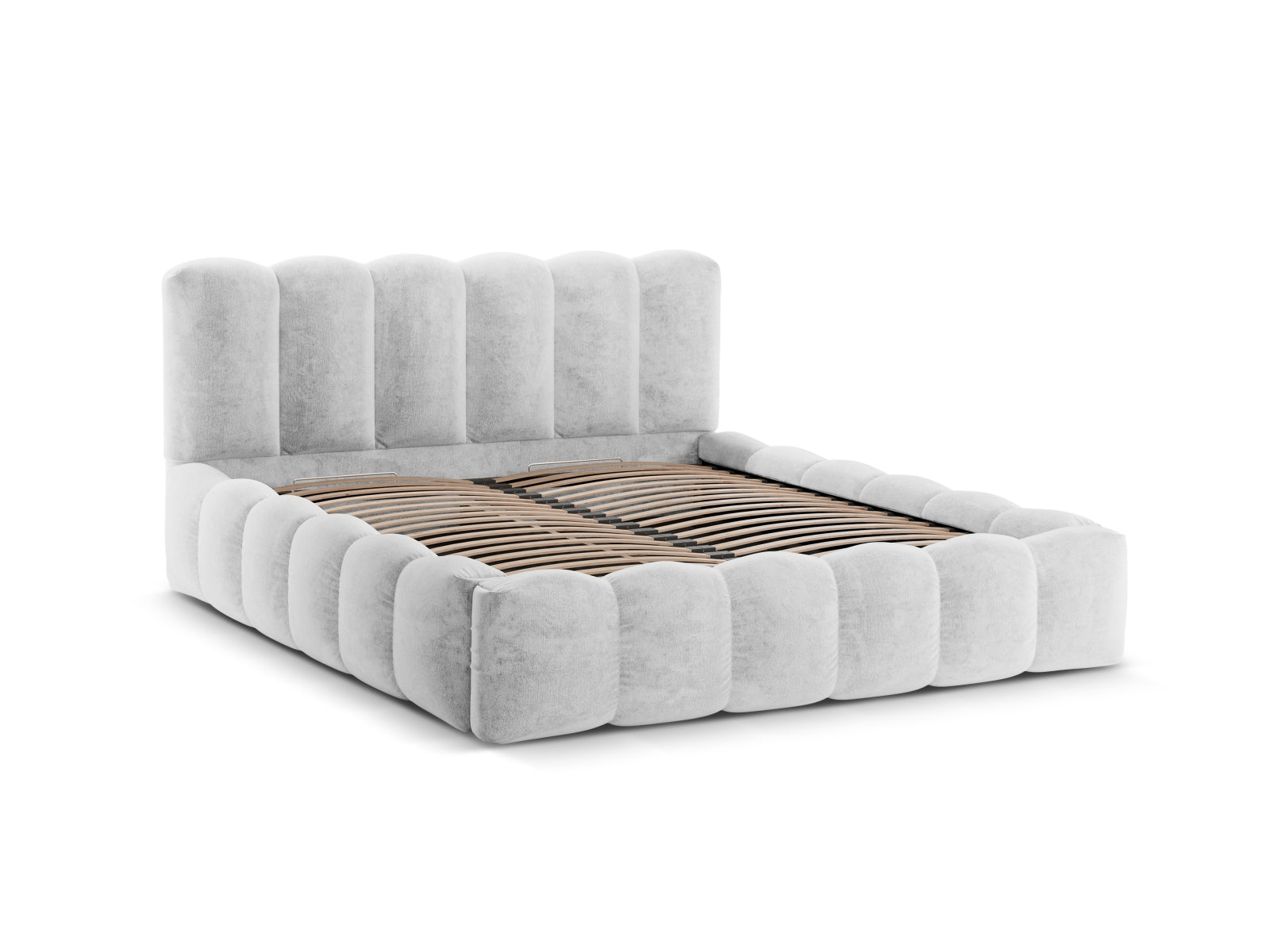 Elegantes Micadoni Bett Lupine mit 180 cm Breite, bietet praktischen Stauraum und ein geschmackvolles Kopfteil für Ihr Schlafzimmer.