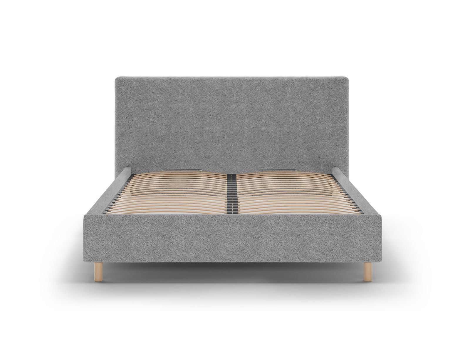 Elegantes Eloise Bett in Light Grey mit praktischem Stauraum und stilvollem Kopfteil, ideal für moderne Schlafzimmer.