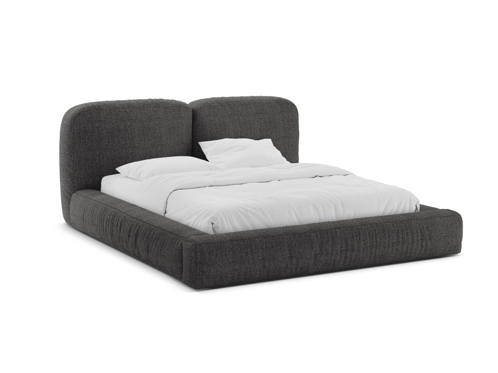 Martina Bett mit Stauraum mit Kopfteil 180cm in Anthracite-Monet präsentiert im Onlineshop von KAQTU Design AG. Bett ist von Micadoni