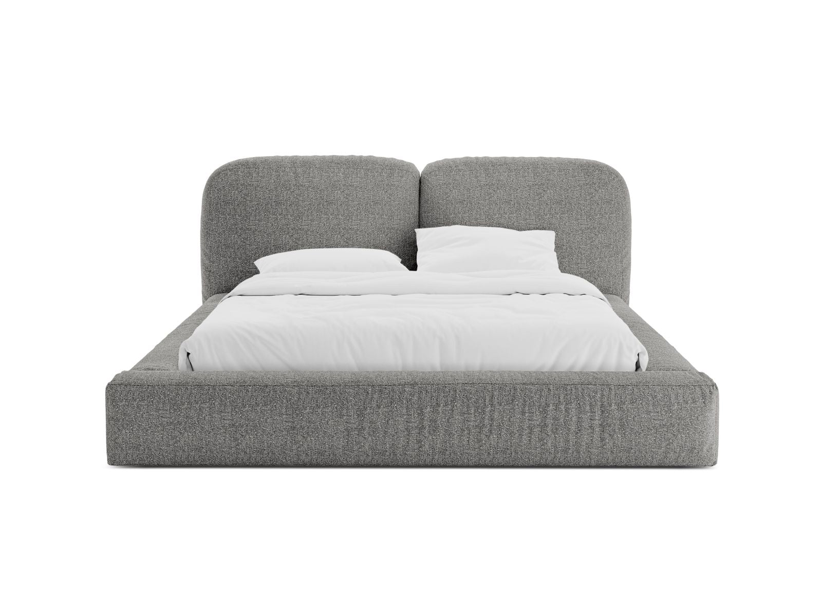 Elegantes Martina Bett mit 180 cm Breite, Stauraum und stilvollem Kopfteil in Graphit, ideal für modernes Wohnen.