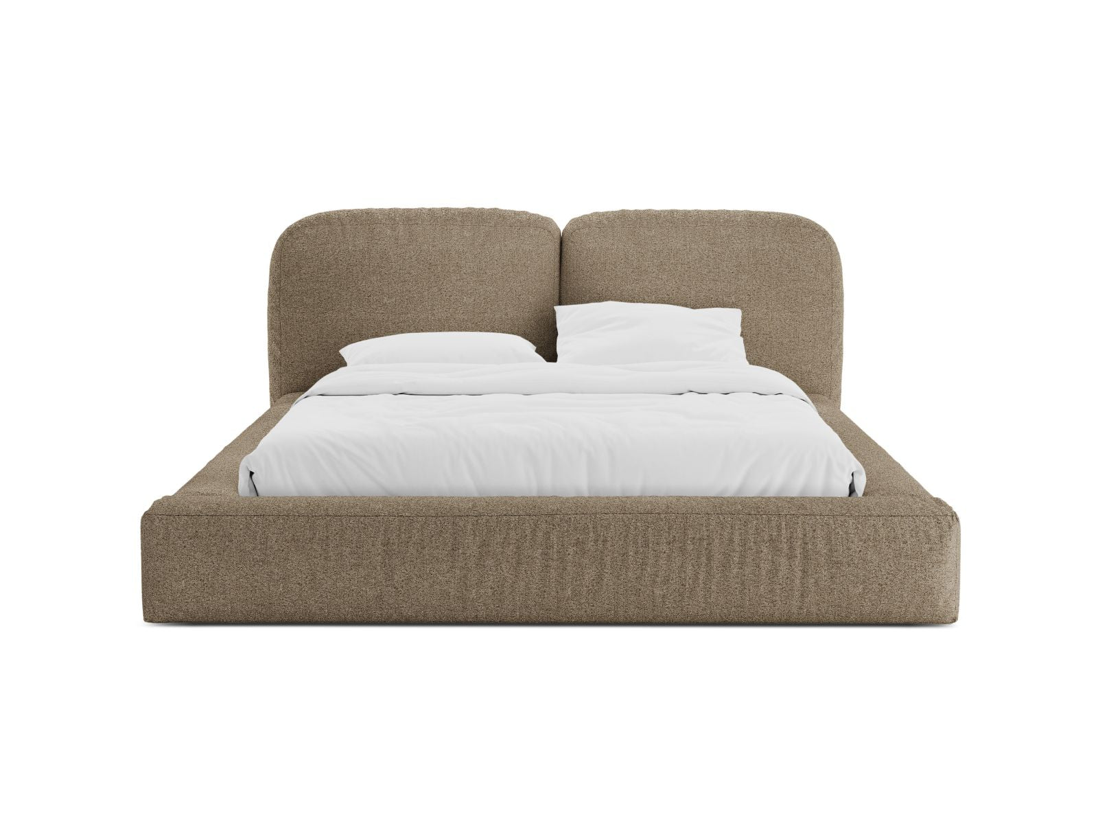 Elegantes Martina Bett mit 180 cm Breite, Stauraum und stilvollem Kopfteil in Cappuccino-Farbe, ideal für modernes Wohnen.
