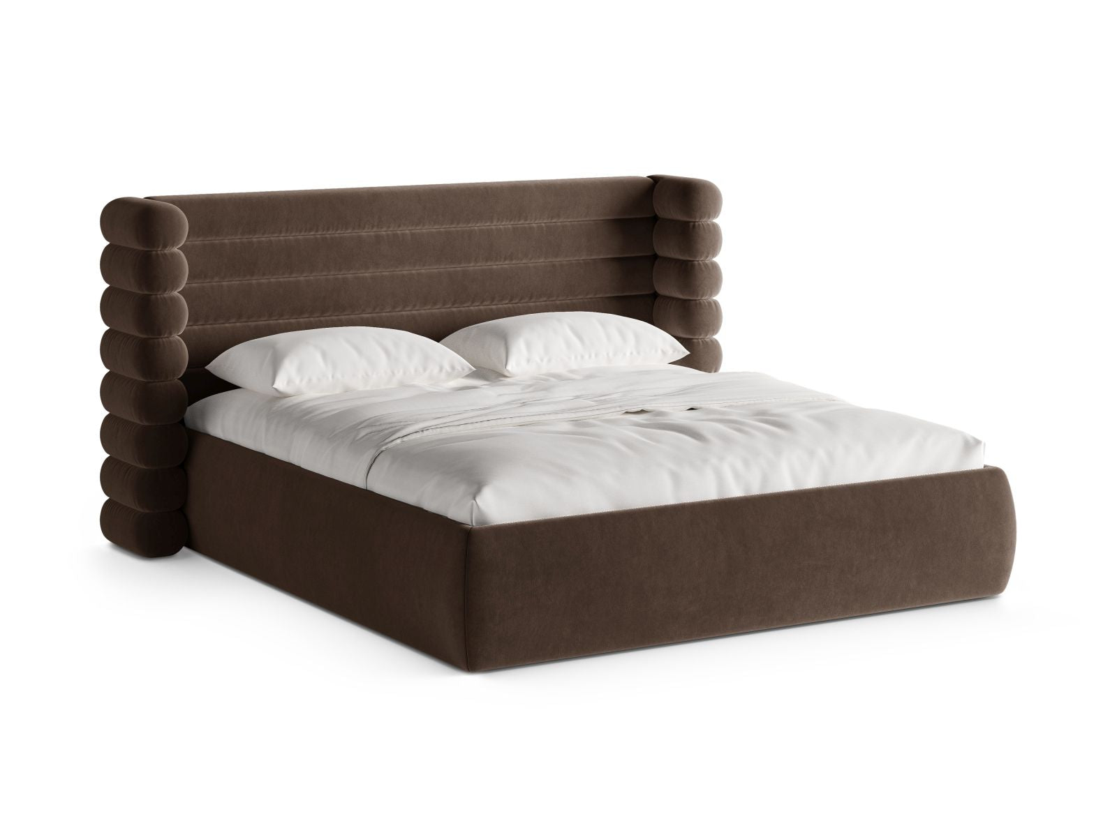 Mount Bett mit Stauraum mit Kopfteil 180cm in Chocolate-Salvador präsentiert im Onlineshop von KAQTU Design AG. Bett ist von Micadoni