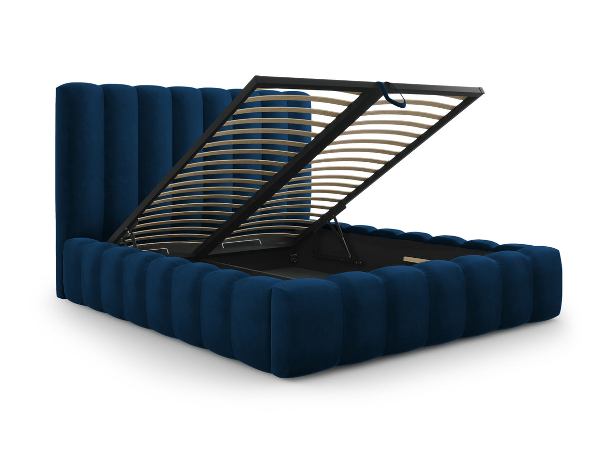 Kelp Bett mit Stauraum und Headboard 180cm in Royal Blue-Bluvel präsentiert im Onlineshop von KAQTU Design AG. Bett ist von Micadoni