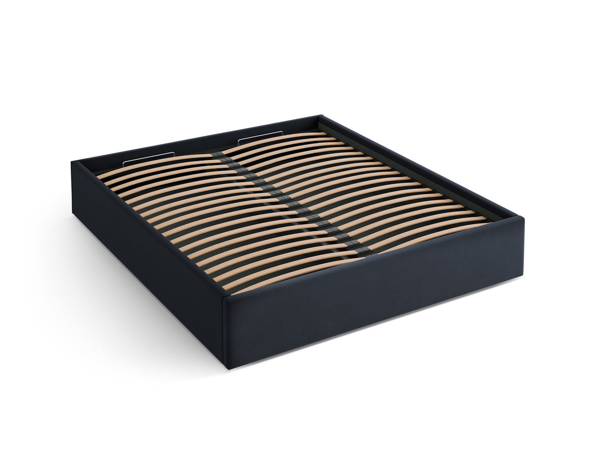 Susan Bett mit Stauraum 180cm in Dark Blue-Bluvel präsentiert im Onlineshop von KAQTU Design AG. Bett ist von Micadoni