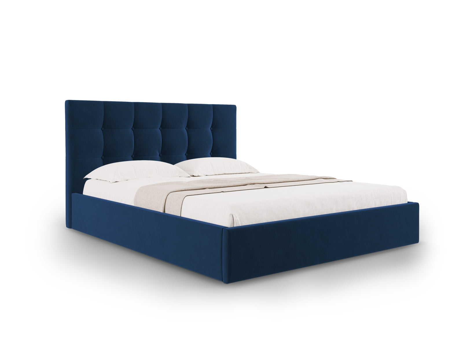 Phaedra Velour Bett mit Stauraum und Headboard  in Royal Blue präsentiert im Onlineshop von KAQTU Design AG. Bett ist von Micadoni