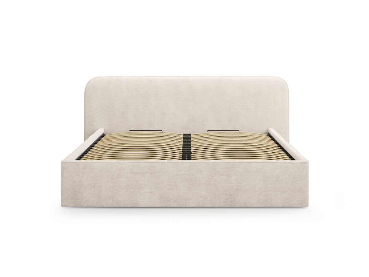 Elizabeth Bett mit Stauraum und Headboard 180cm in Beige-Babel präsentiert im Onlineshop von KAQTU Design AG. Bett ist von Micadoni