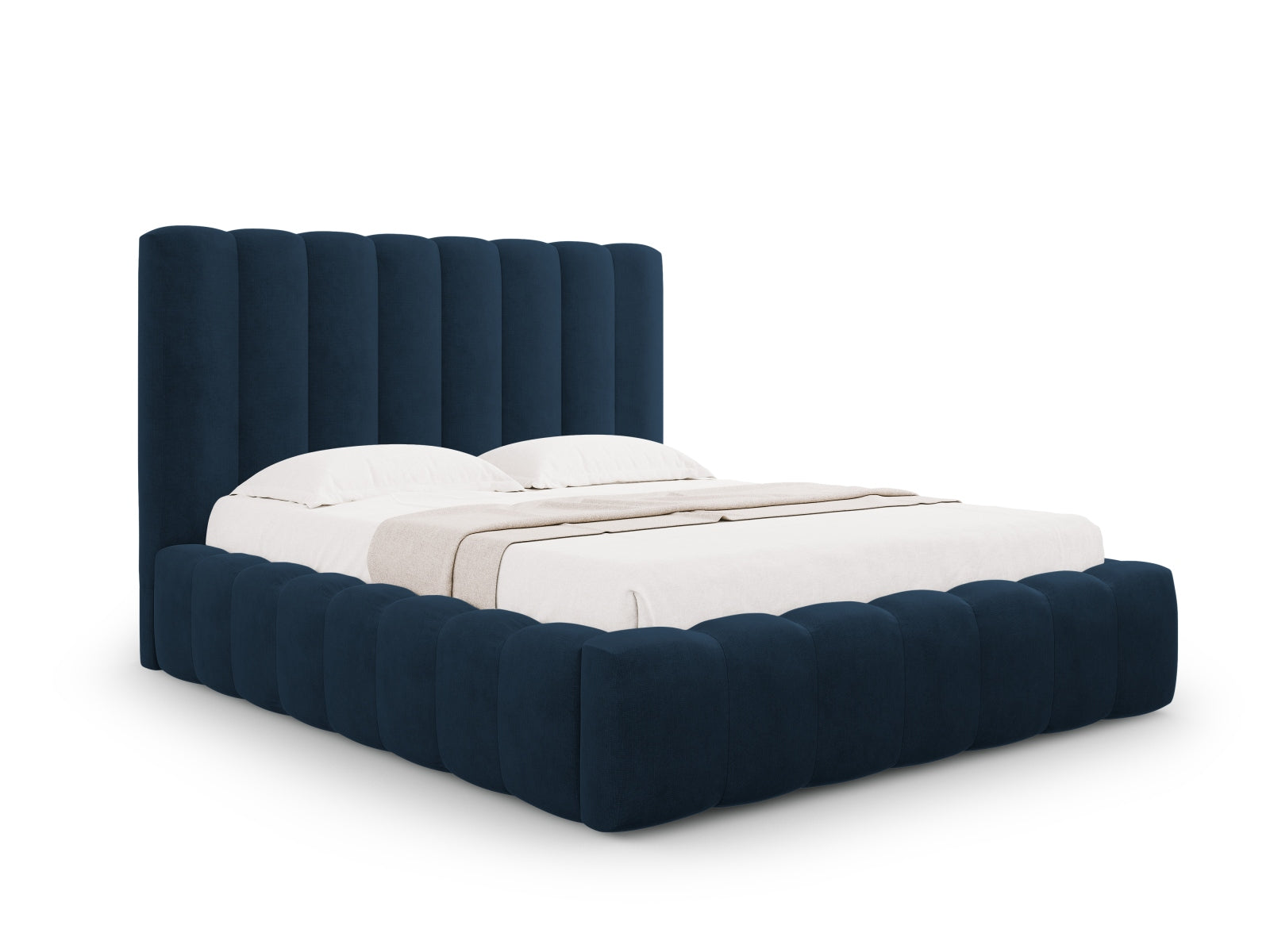 Kelp Bett mit Stauraum und Headboard in Royal Blue präsentiert im Onlineshop von KAQTU Design AG. Bett ist von Micadoni