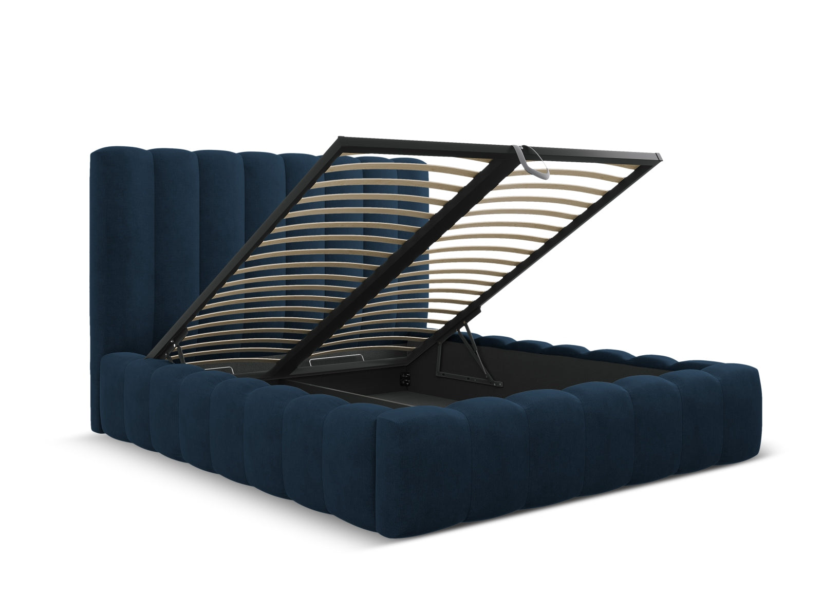 Entdecken Sie das Kelp Bett von Micadoni: stilvolles Design, praktischer Stauraum und ein komfortables Headboard für erholsamen Schlaf.