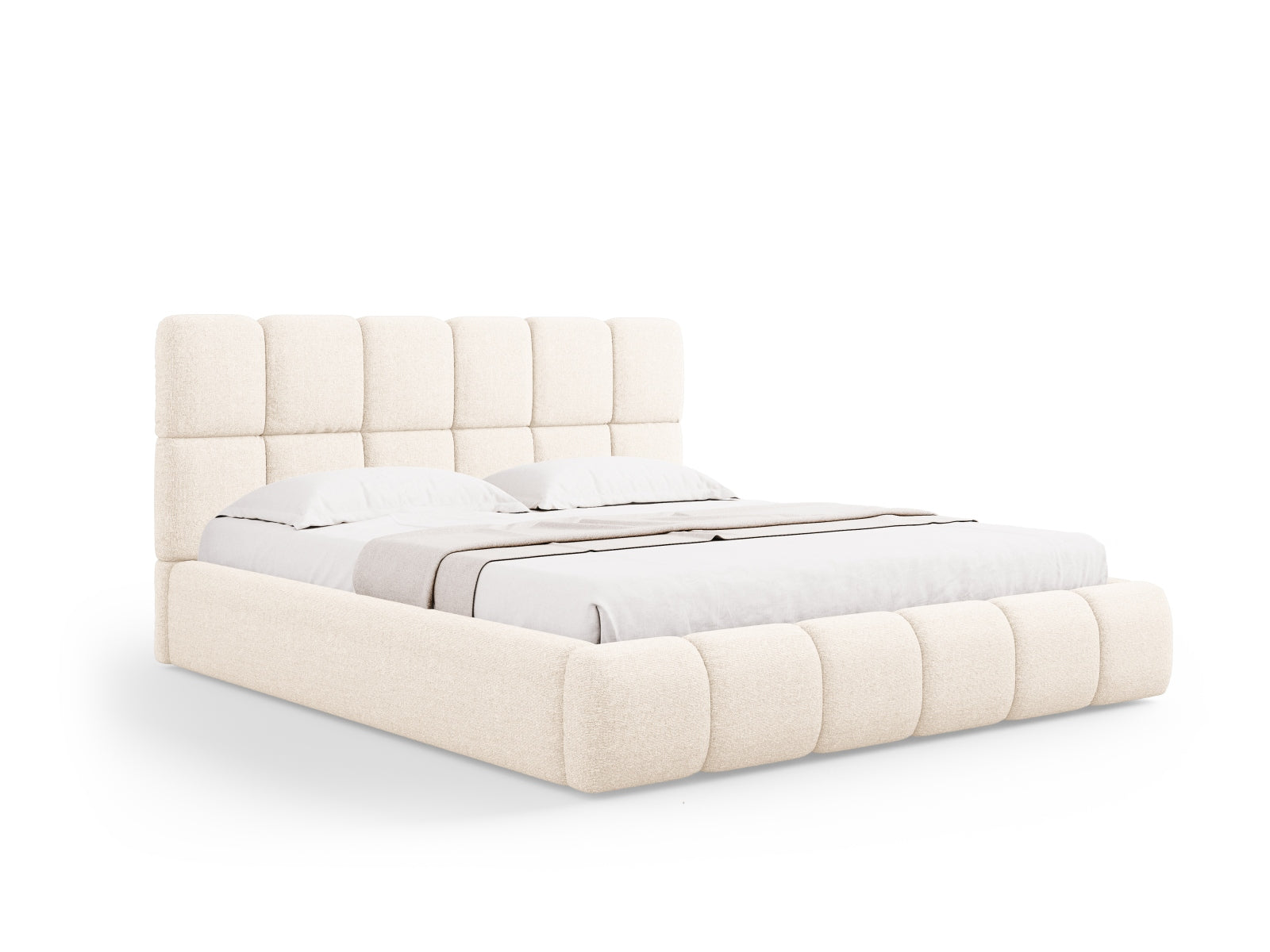 Bellis Bett mit Stauraum und Headboard 200cm in Light Beige-Haga präsentiert im Onlineshop von KAQTU Design AG. Bett ist von Micadoni