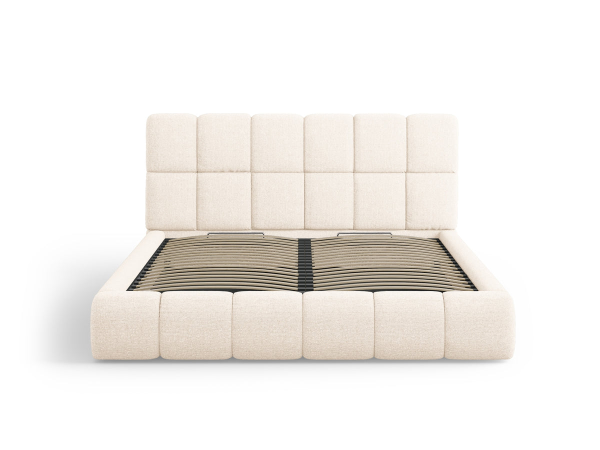 Bellis Bett mit Stauraum und Headboard 200cm in Light Beige-Haga präsentiert im Onlineshop von KAQTU Design AG. Bett ist von Micadoni