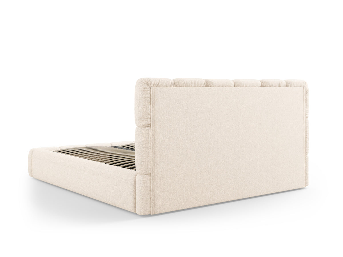 Bellis Bett mit Stauraum und Headboard 200cm in Light Beige-Haga präsentiert im Onlineshop von KAQTU Design AG. Bett ist von Micadoni