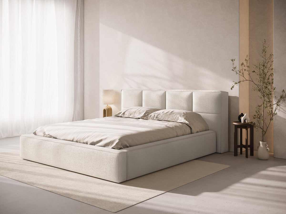 Susan Bett mit Stauraum 200cm in Light Beige-LEGEND präsentiert im Onlineshop von KAQTU Design AG. Bett ist von Micadoni
