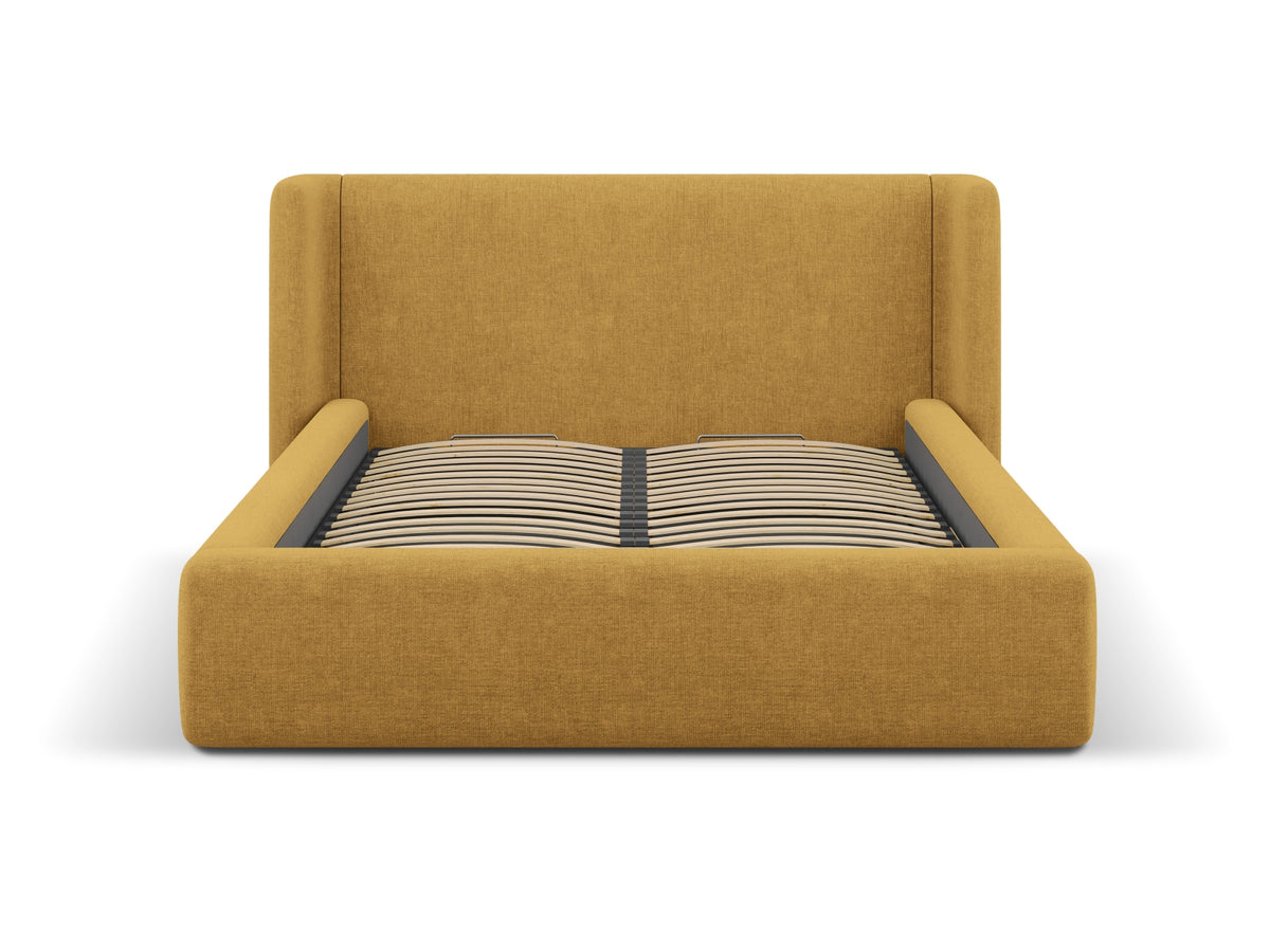 Jolene Bett mit Stauraum und Headboard 200cm in Light Olive-Wind präsentiert im Onlineshop von KAQTU Design AG. Bett ist von Micadoni