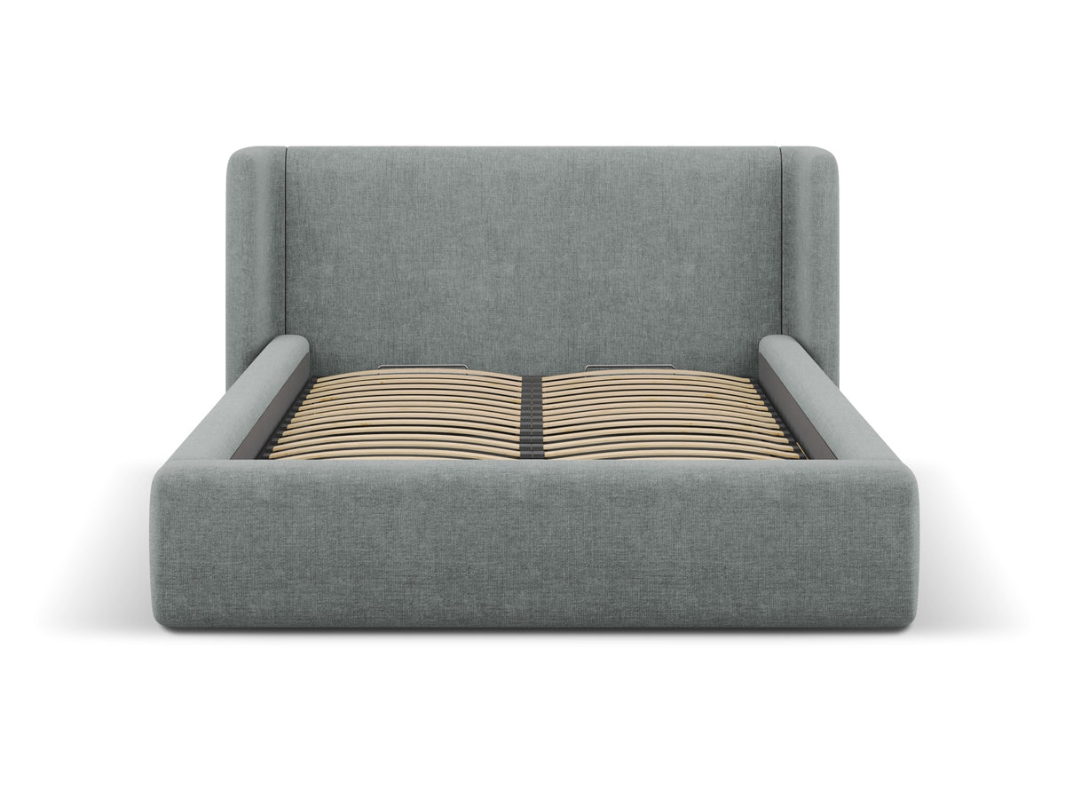 Jolene Bett mit Stauraum und Headboard 200cm in Dark Grey-Wind präsentiert im Onlineshop von KAQTU Design AG. Bett ist von Micadoni