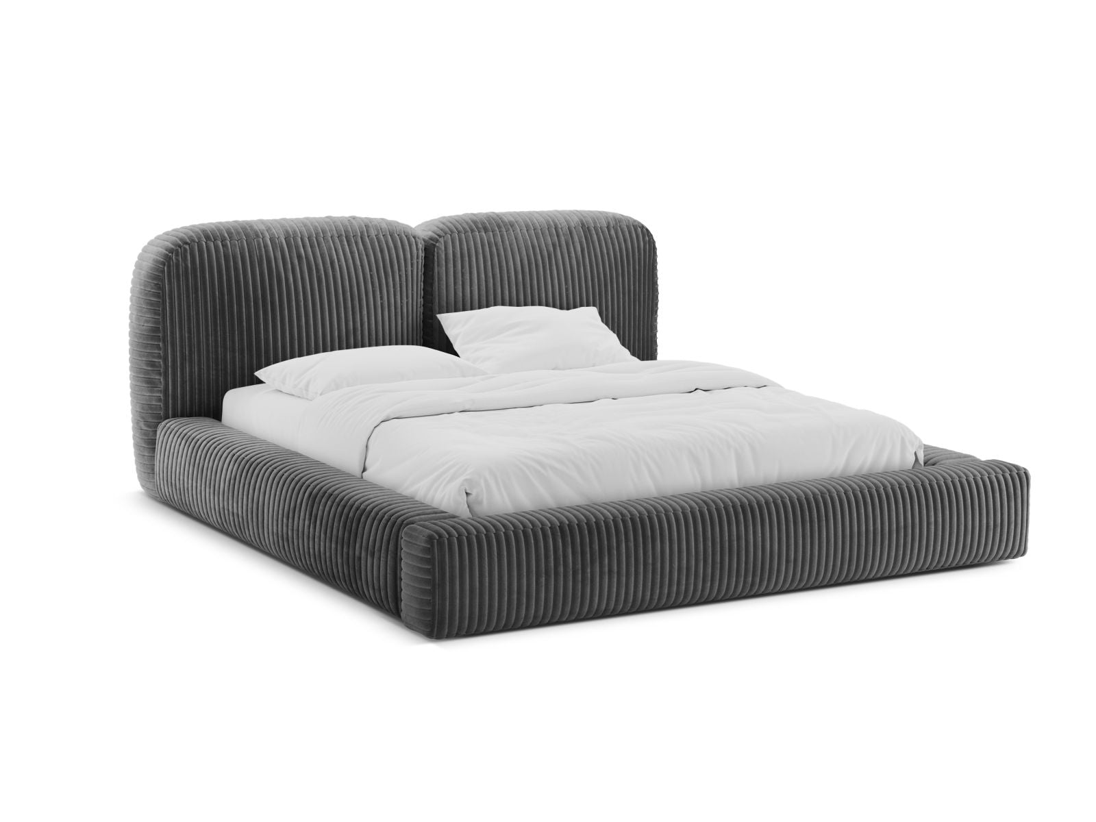 Martina Bett mit Stauraum mit Kopfteil 200cm in Grey-Tilia präsentiert im Onlineshop von KAQTU Design AG. Bett ist von Micadoni