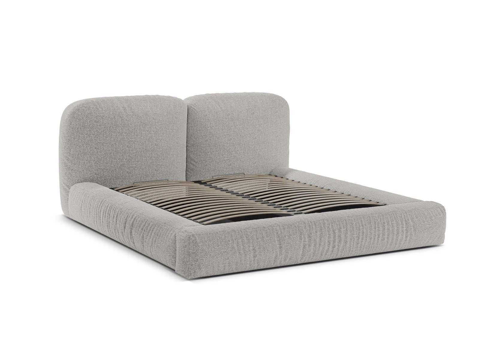 Elegantes Martina Bett mit 200 cm Breite, cleverem Stauraum und stilvollem Kopfteil in Silver-Monet, ideal für moderne Schlafzimmer.