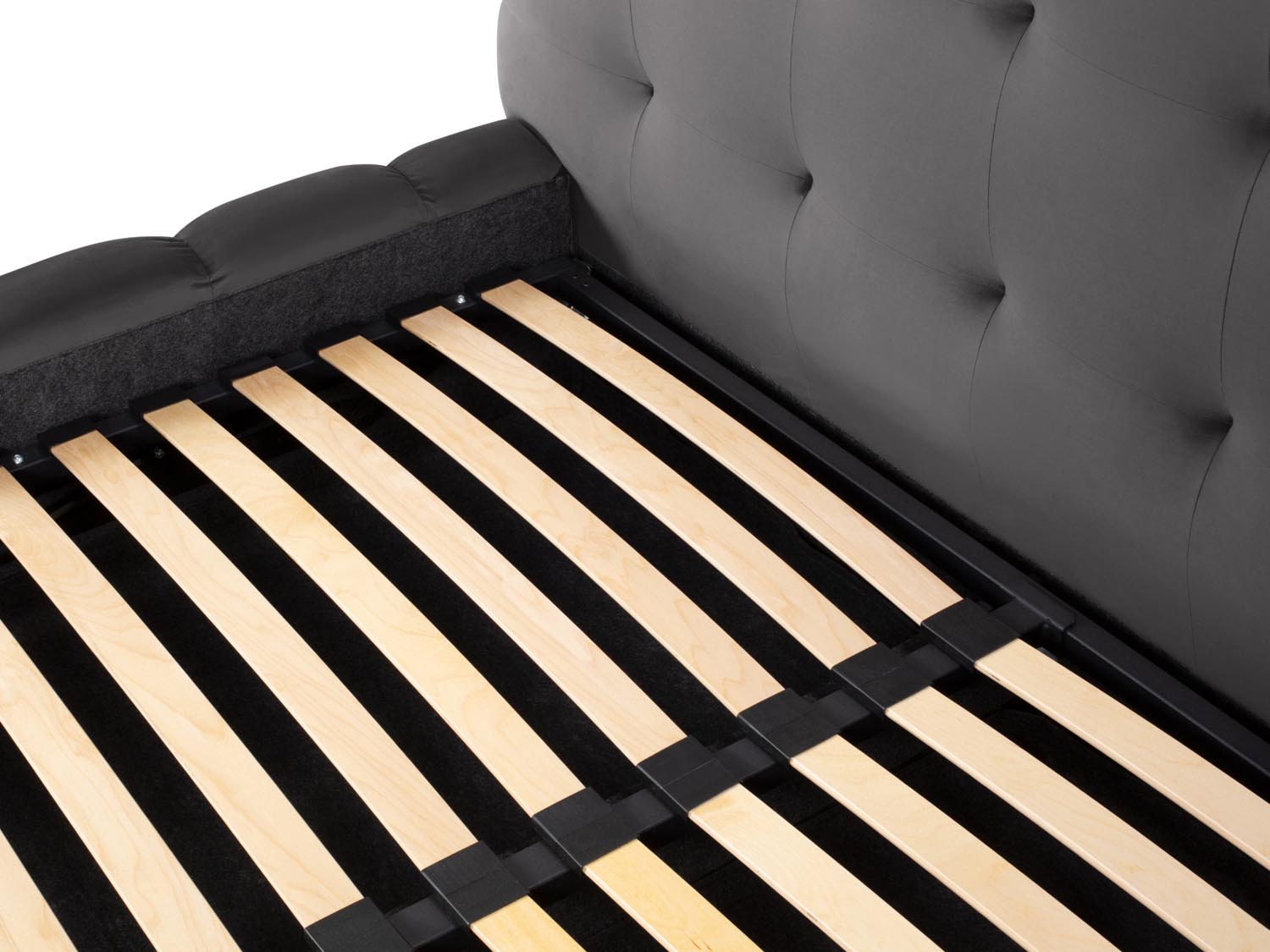 Stylisches Mamaia Velour Bett in Grau mit großzügigem Stauraum und einem ansprechenden Kopfteil, ideal für jedes Schlafzimmer.