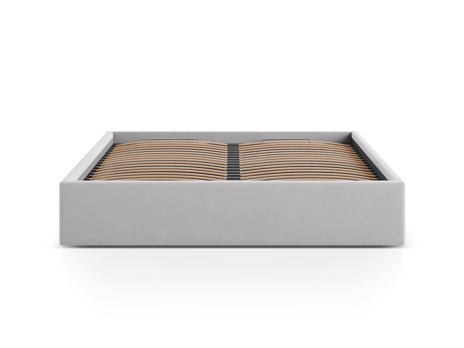 Susan Velour Bett mit Stauraum in Silver präsentiert im Onlineshop von KAQTU Design AG. Bett ist von Micadoni