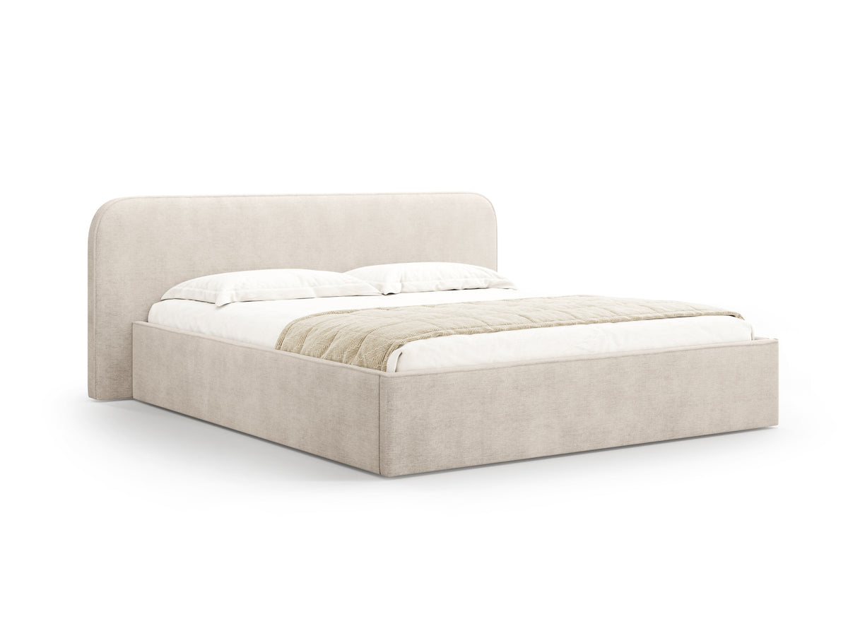 Elizabeth Bett mit Stauraum und Headboard 200cm in Beige-Babel präsentiert im Onlineshop von KAQTU Design AG. Bett ist von Micadoni