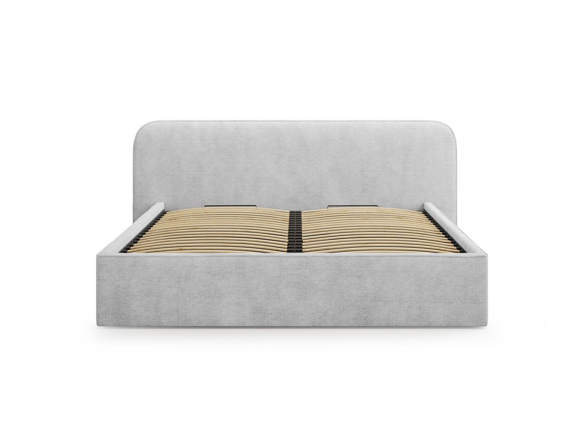 Elizabeth Bett mit Stauraum und Headboard 200cm in Light Grey-Babel präsentiert im Onlineshop von KAQTU Design AG. Bett ist von Micadoni