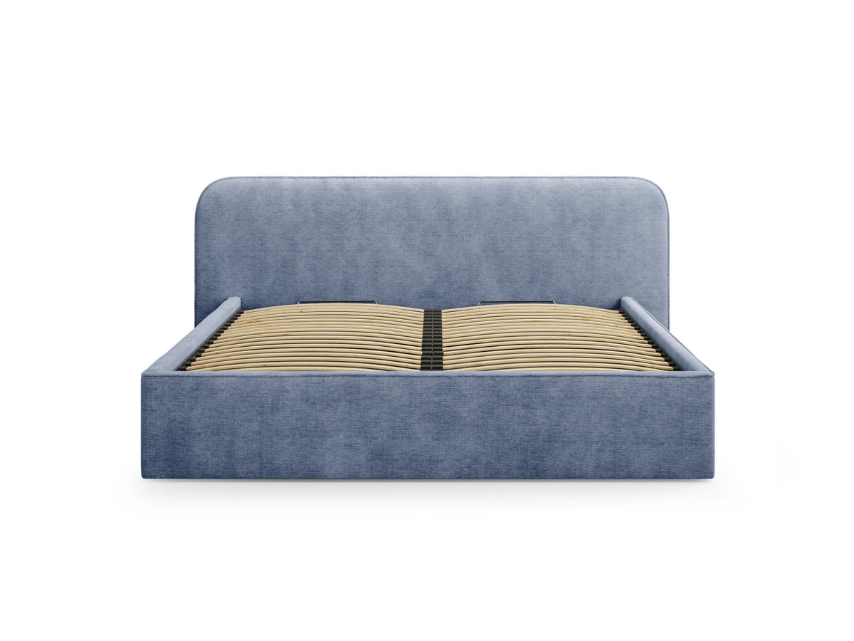 Elizabeth Bett mit Stauraum und Headboard 200cm in Dark Blue-Babel präsentiert im Onlineshop von KAQTU Design AG. Bett ist von Micadoni