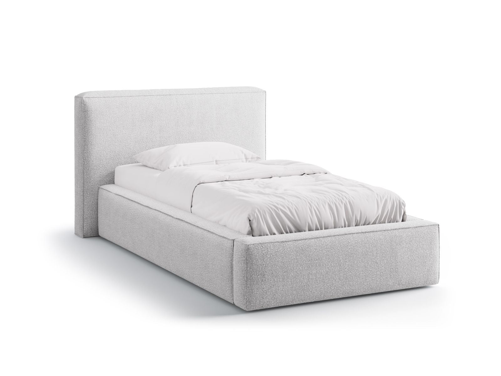 Jodie Bett mit Stauraum mit Kopfteil 90cm in Light Grey-Baloo präsentiert im Onlineshop von KAQTU Design AG. Bett ist von Micadoni