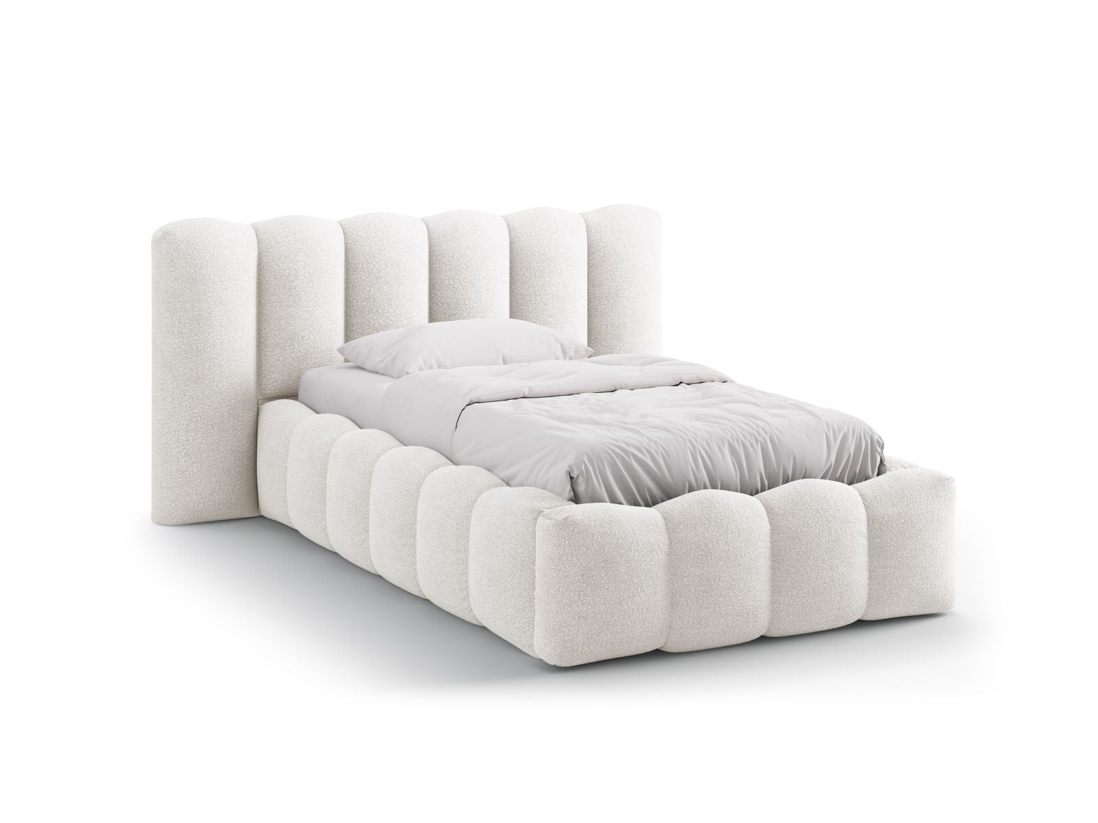 Lupine Bett mit Stauraum mit Kopfteil 90cm in White-Baloo präsentiert im Onlineshop von KAQTU Design AG. Bett ist von Micadoni