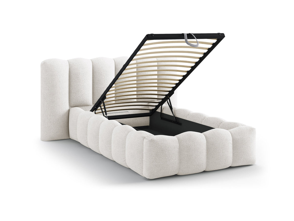 Lupine Bett mit Stauraum mit Kopfteil 90cm in White-Baloo präsentiert im Onlineshop von KAQTU Design AG. Bett ist von Micadoni