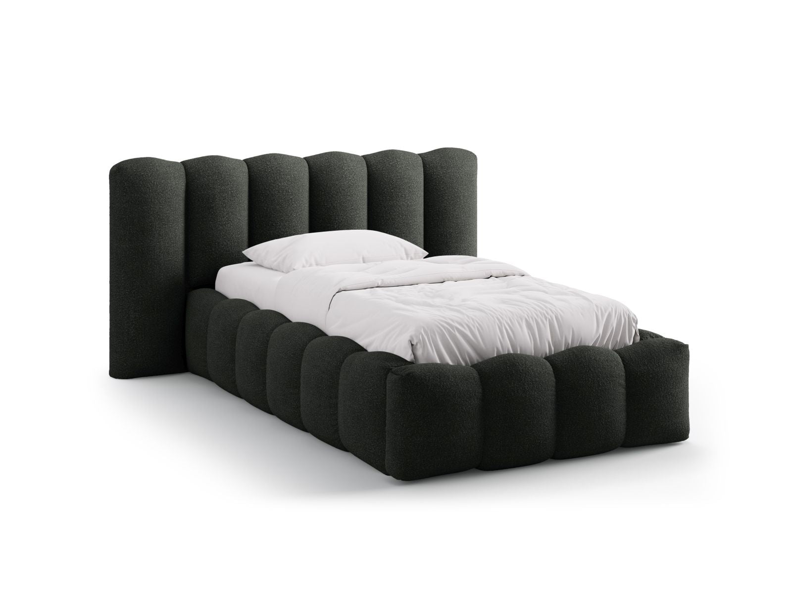 Lupine Bett mit Stauraum mit Kopfteil 90cm in Black-Baloo präsentiert im Onlineshop von KAQTU Design AG. Bett ist von Micadoni