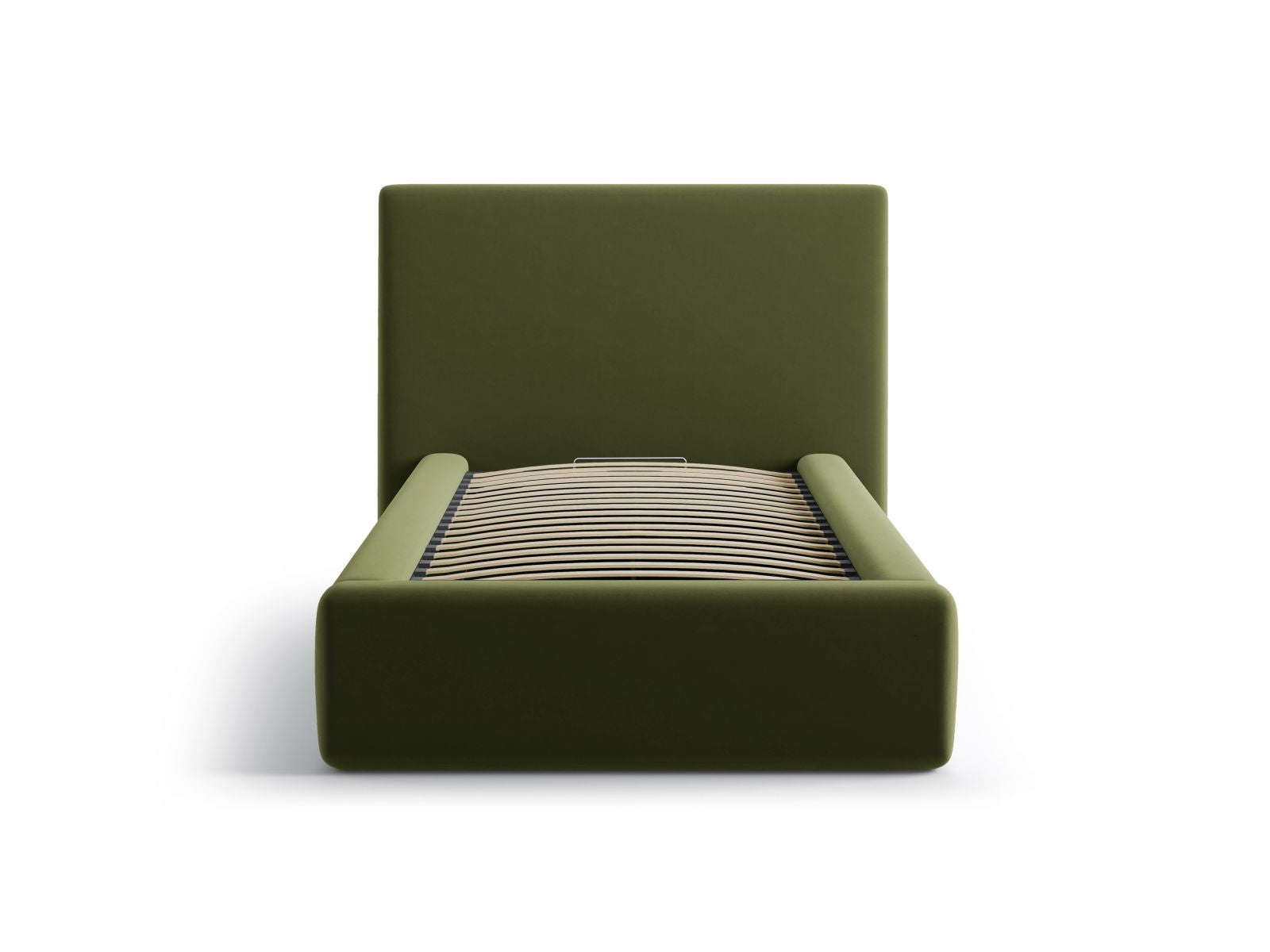 Stylisches Amy Bett in Army Green-Magic Velvet mit praktischem Stauraum und elegantem Kopfteil, ideal für moderne Schlafzimmer.