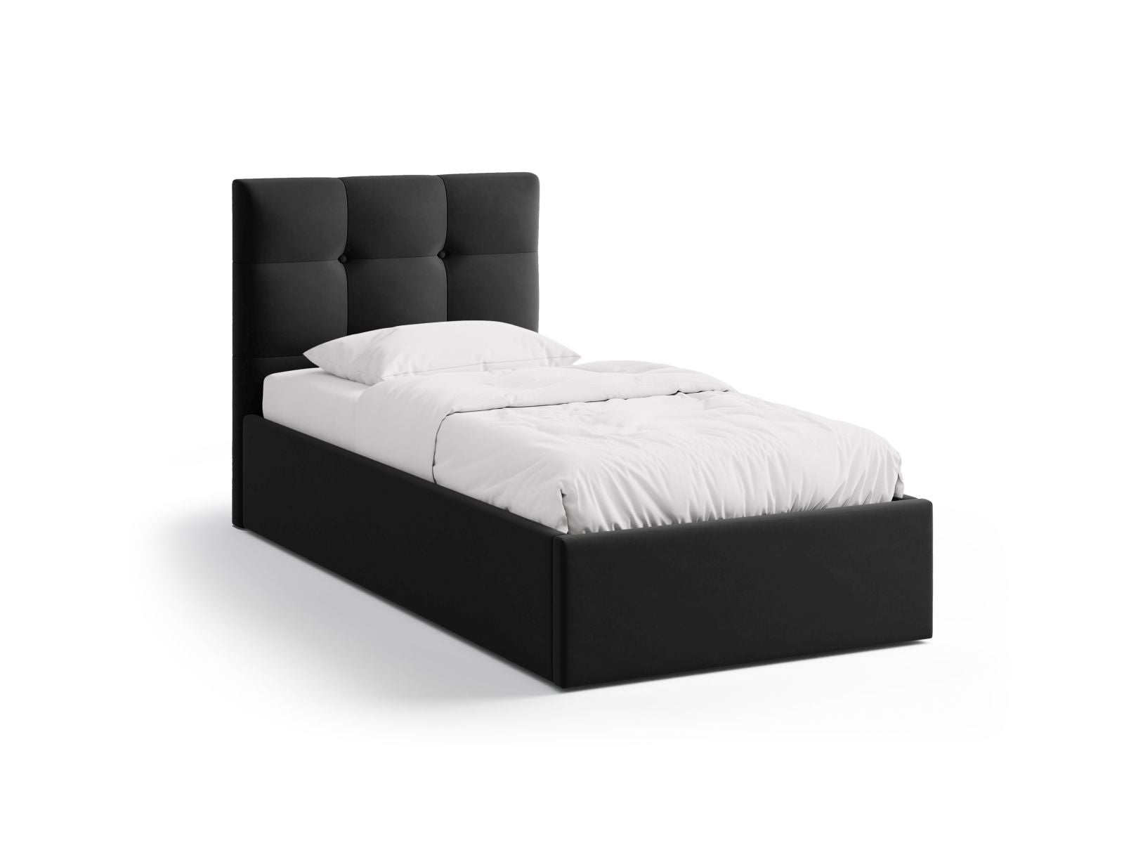 Phaedra Bett mit Stauraum mit Kopfteil 90cm in Black-Magic Velvet präsentiert im Onlineshop von KAQTU Design AG. Bett ist von Micadoni
