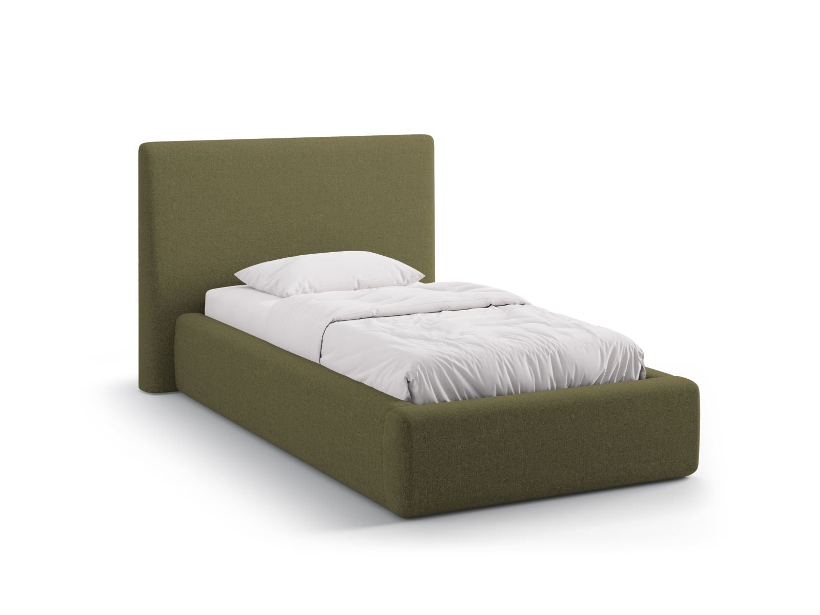 Amy Bett mit Stauraum mit Kopfteil 90cm in Green-Moly präsentiert im Onlineshop von KAQTU Design AG. Bett ist von Micadoni