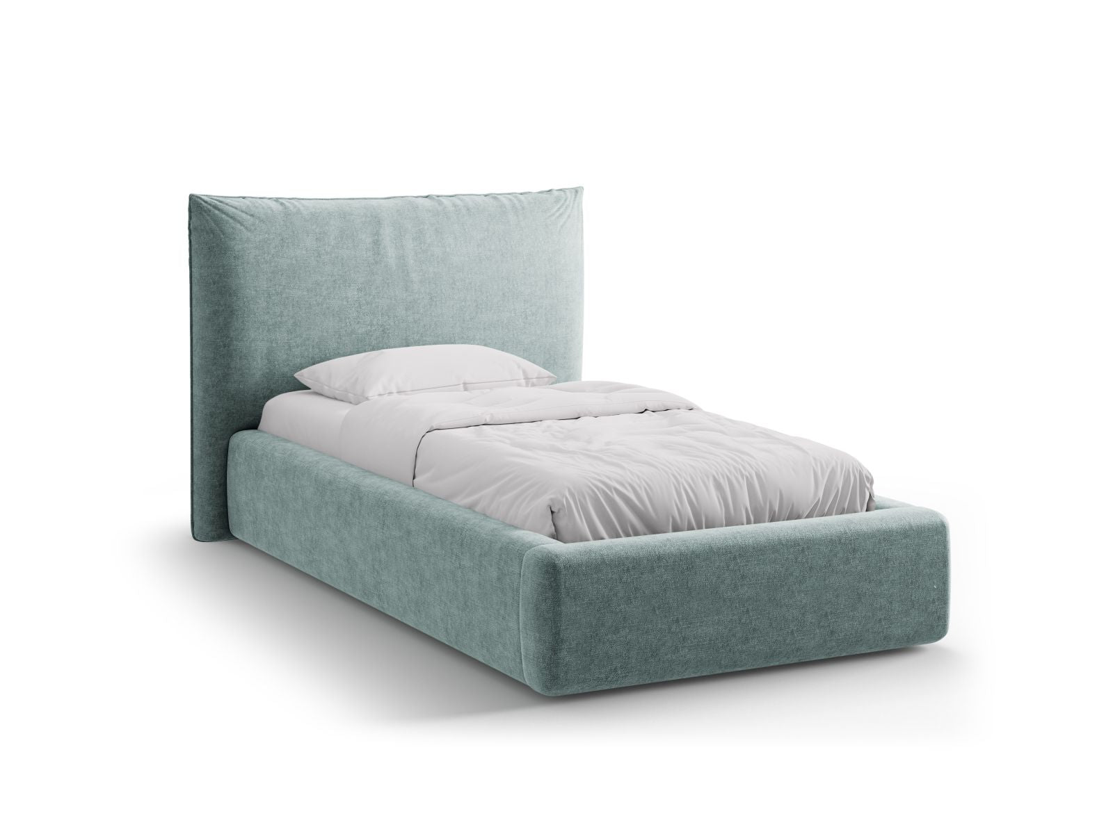 Kaelle Bett mit Stauraum mit Kopfteil 90cm in Light Blue-Perfect Harmony präsentiert im Onlineshop von KAQTU Design AG. Bett ist von Micadoni