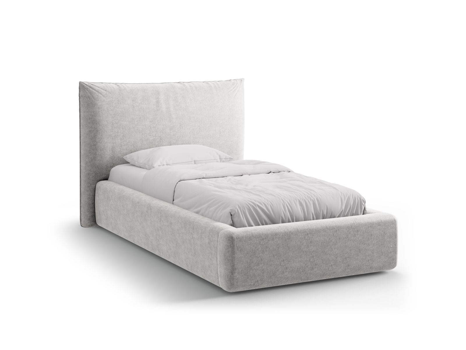 Kaelle Bett mit Stauraum mit Kopfteil 90cm in Light Grey-Perfect Harmony präsentiert im Onlineshop von KAQTU Design AG. Bett ist von Micadoni