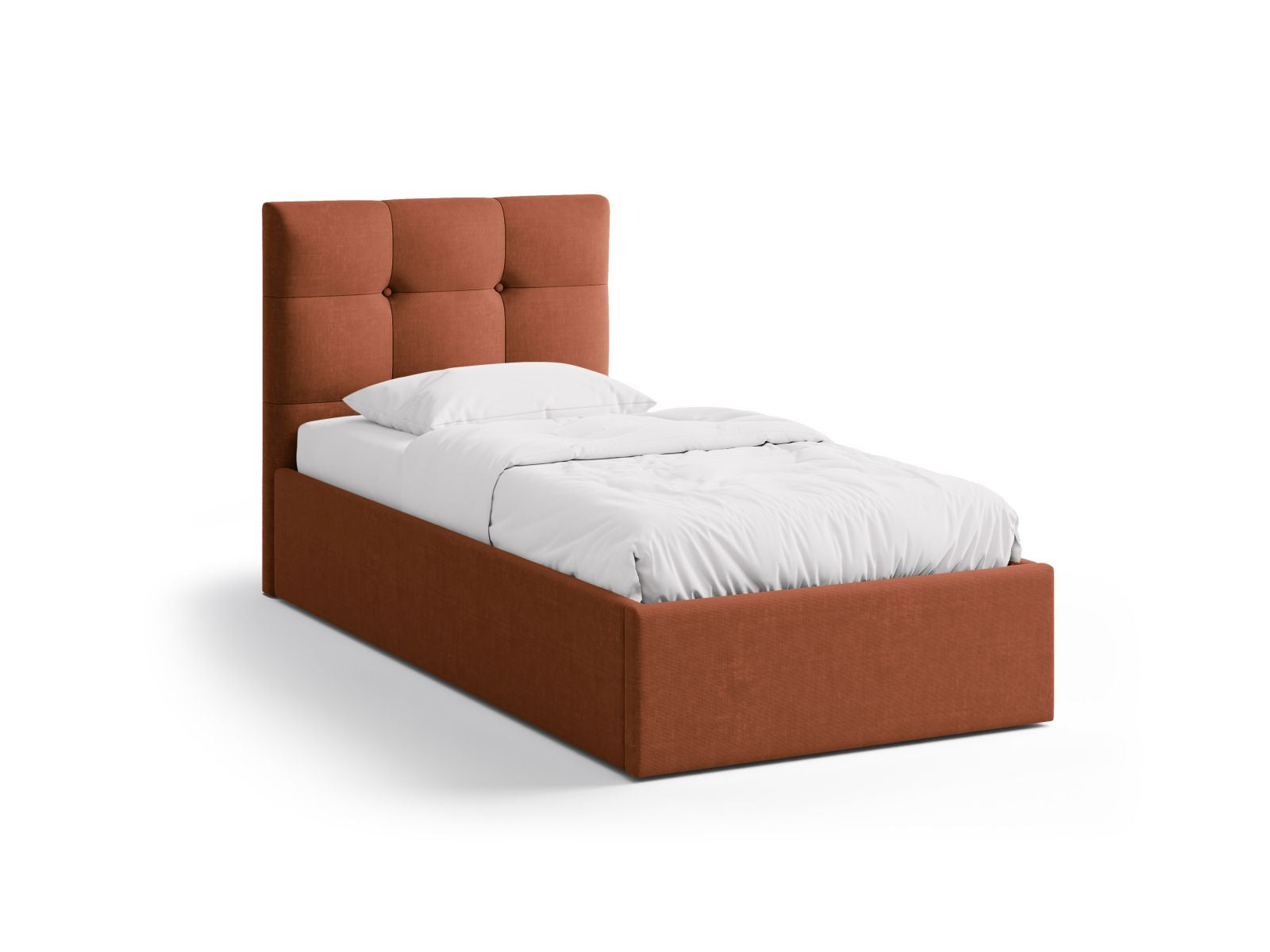 Phaedra Bett mit Stauraum mit Kopfteil 90cm in Brick-Liberty präsentiert im Onlineshop von KAQTU Design AG. Bett ist von Micadoni