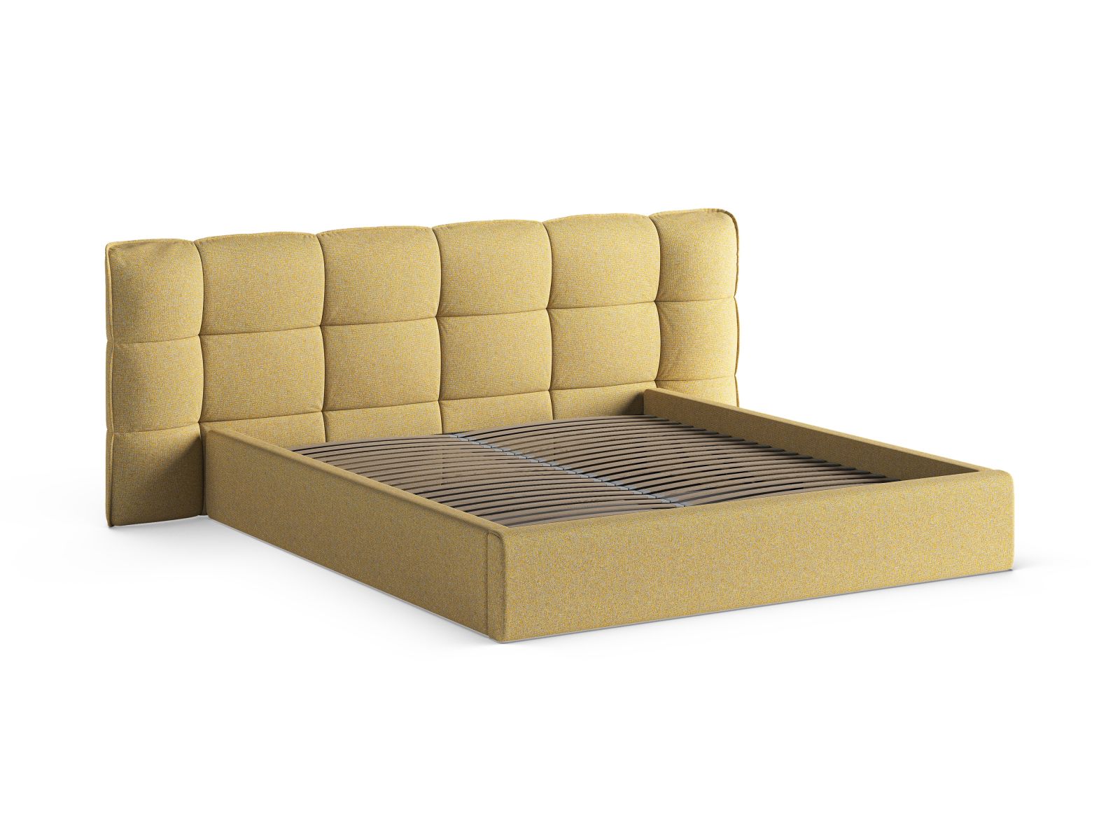 Elegantes Eric Bett mit praktischem Stauraum und stilvollem Kopfteil, ideal für platzsparende und moderne Schlafzimmergestaltung in 140 cm.