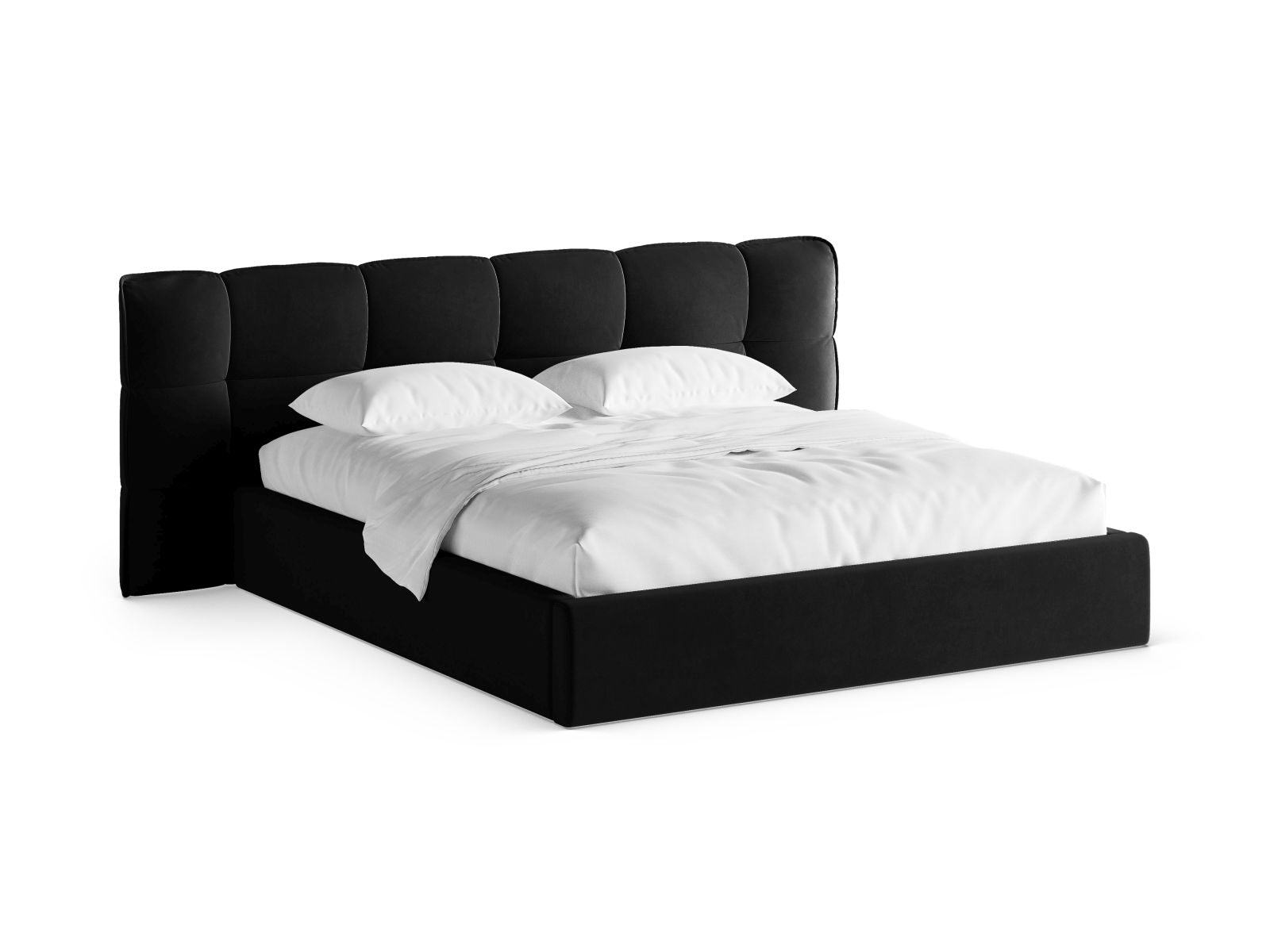 Modernes Eric Bett mit 160 cm Breite, bietet cleveren Stauraum und ein elegantes Kopfteil für ein stilvolles Schlafzimmer.