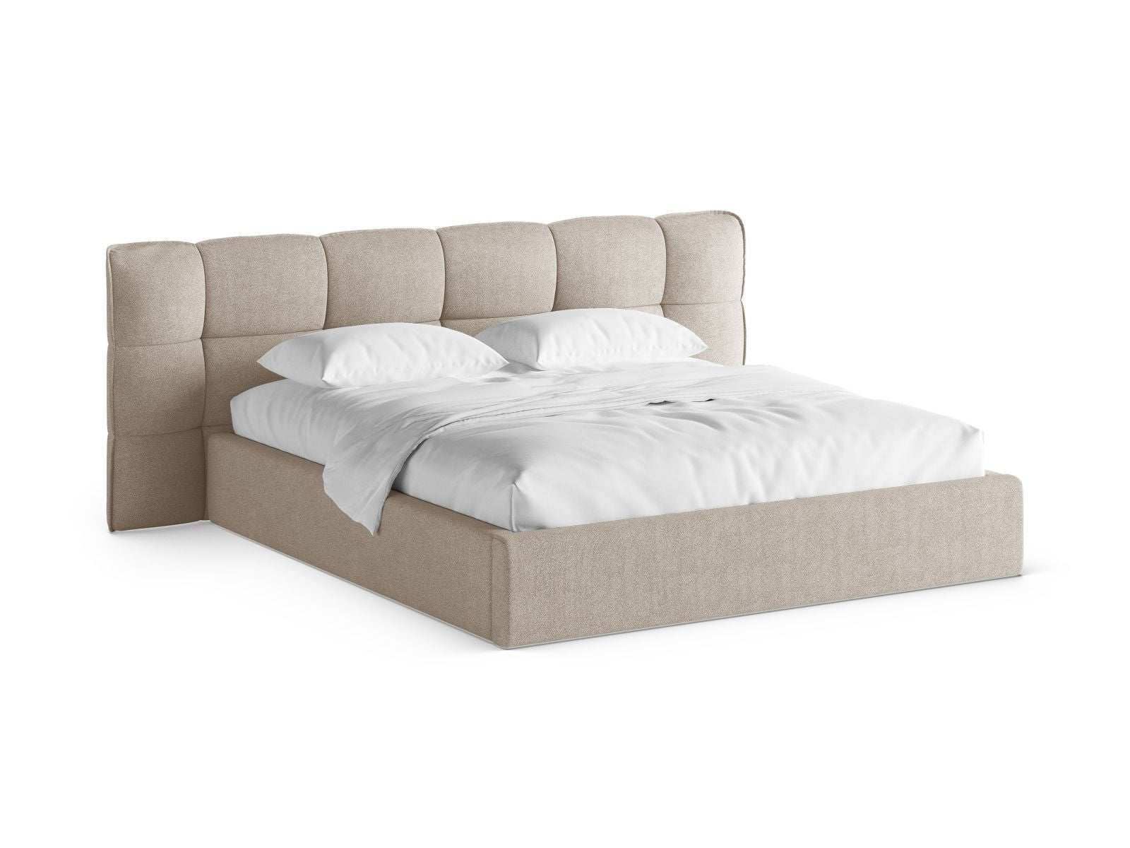Modernes Eric Bett in 160 cm Breite, bietet cleveren Stauraum und ein stilvolles Kopfteil für ein zeitgemäßes Schlafzimmer.