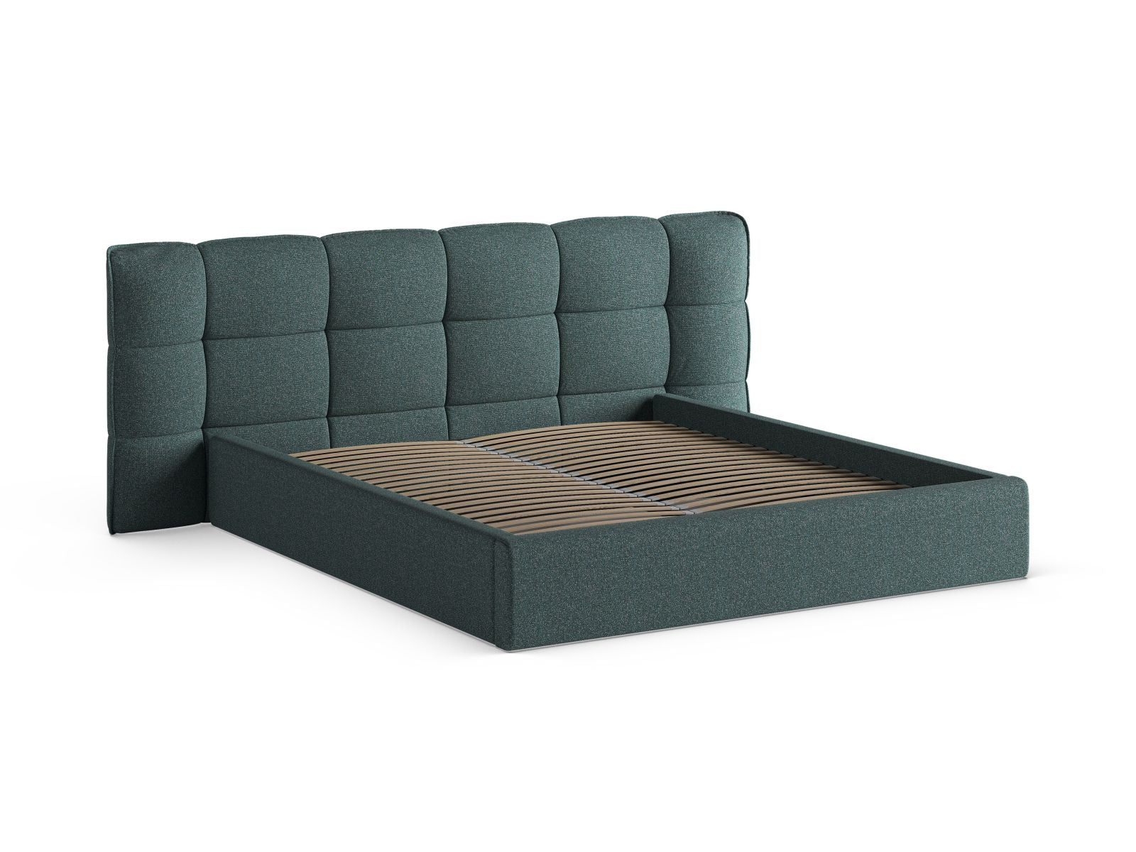 Modernes Eric Bett mit 160 cm Breite, ausgestattet mit praktischem Stauraum und elegantem Kopfteil für ein stilvolles Schlafzimmer.